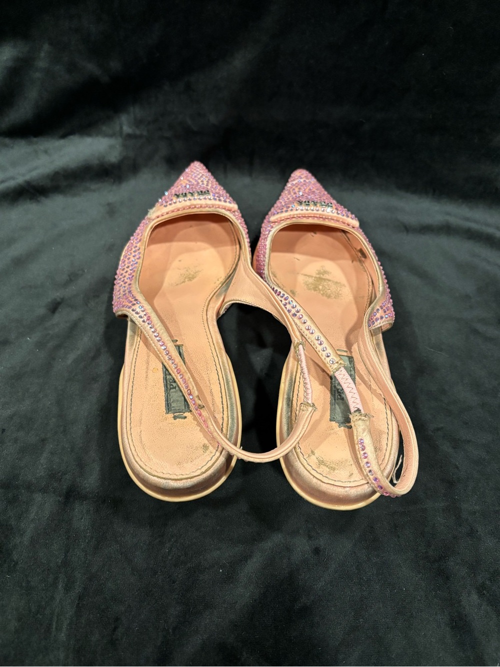 Prada Pink Crystal Embellished Slingback Kitten Heels - Picture 5 of 15